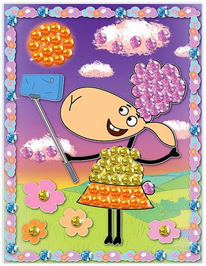 Отель у овечек. Мозаика из пайеток картина "Селфи овечки Беллы"