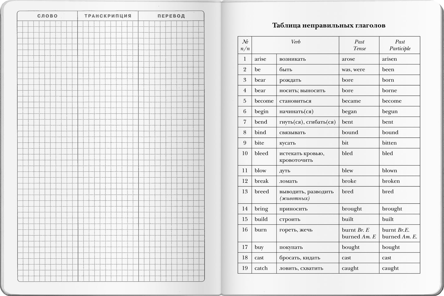 Тетрадь для записи английских слов (Британский флаг)