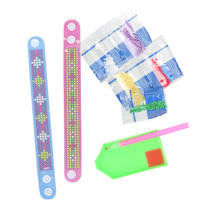 Браслеты алмазной мозаикой 2 шт, снежная принцесса МУЛЬТИ АРТ в кор.100наб