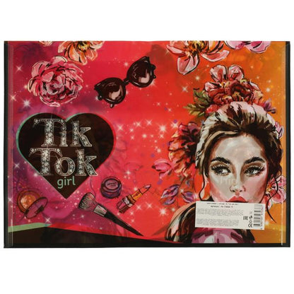 Папка на кнопке а4 TIK TOK GIRL уп-6шт в кор.2*20уп