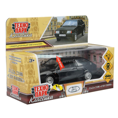 Machine en métal pour LADA Lada 2108 "СПУТНИК", 12 cm, extérieur, sac, moteur, dans la carrosserie du parc technologique dans la carrosserie 2*36 pouces