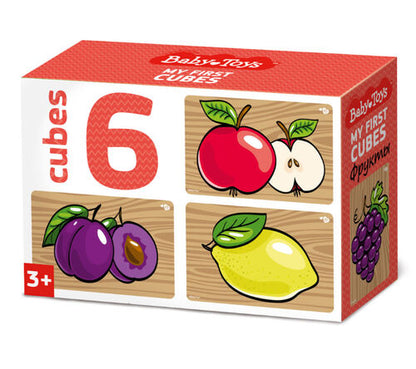 Кубики "Фрукты" (без обклейки) 6 шт Jouets pour bébé
