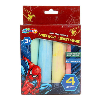 Асфальтовые мелки, 4 шт спайдер МУЛЬТИ АРТ в кор.48наб