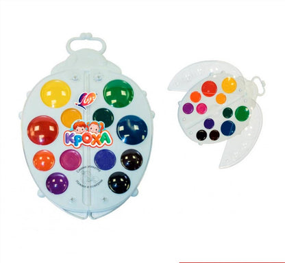 Луч. Акварель "Божья коровка" 12 цв. без кисти арт.32С 2077-08