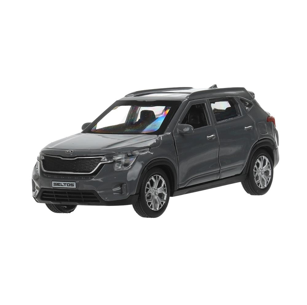 Машина металл KIA seltos длина 12 см, двери, багажник., инерц, серый, кор. Технопарк в кор.2*36шт