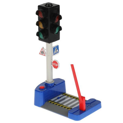 Модель пластик свет-звук СВЕТОФОР СО ШЛАГБАУМОМ подвижная. детали, кор. Технопарк в кор.2*18шт