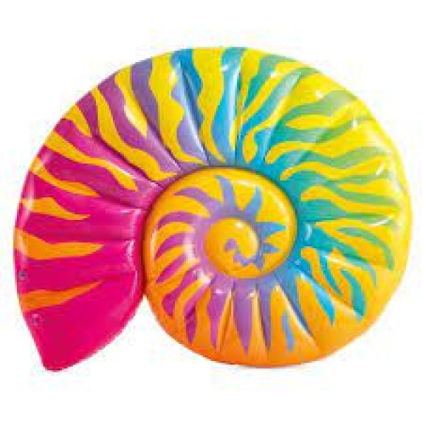 Плот надувной "Rainbow Seashell Float" (Радужная ракушка), для бассейна и моря, от 3 лет, 157x127х25см