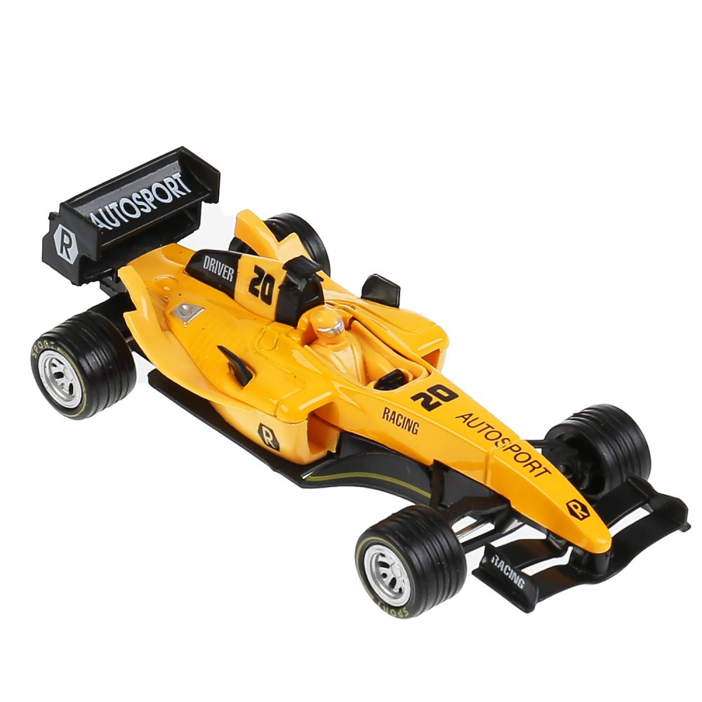 F1-14RE-S 297503 Машина металл "Суперкар Ф-1", длина 14см, звук, желтый, на русс. кор. Технопарк в