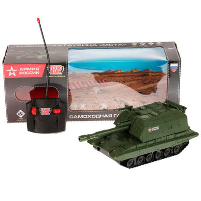 MSTA-20RCL-AR335294 Машина р/у МСТА-ГАУБИЦА АРМИЯ РОССИИ 22 см, свет, подвиж. дет., зелен, кор. Техн