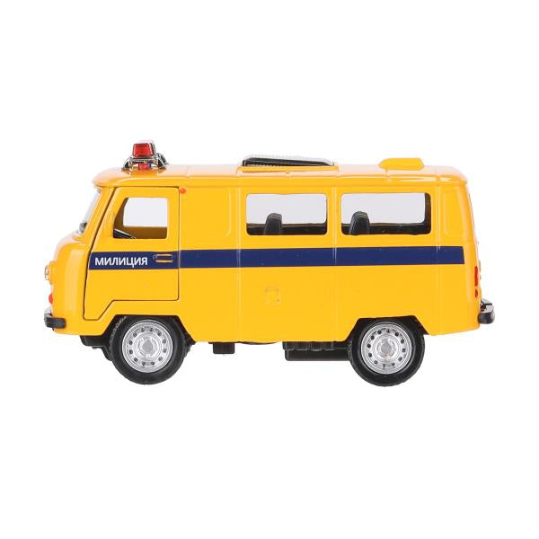 Машина металл свет-звук Уаз-452 "буханка" МИЛИЦИЯ 10,5 см,,желтый, кор. Технопарк в кор.2*36шт