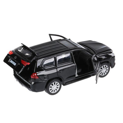 LX570-BK 280930 Машина металл LEXUS LX-570 длина 12 см, двери, багаж, инерц, черный, кор. Технопар