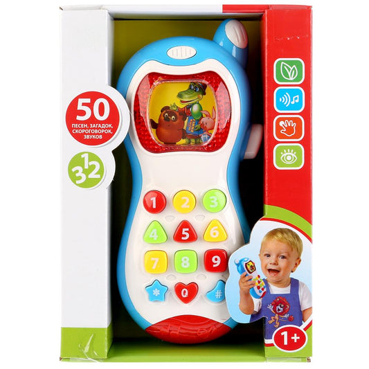 Обучающий телефон.24 русс.нар.песни,звуки телефона,учим цифры и цвета.ТМ "УМКА" в кор. в кор.2*30шт