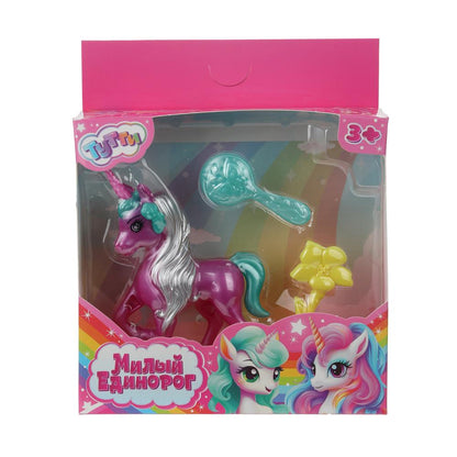 Единорог 10см, пластиковый, аксессуары 2шт Тутти в кор.2*180шт