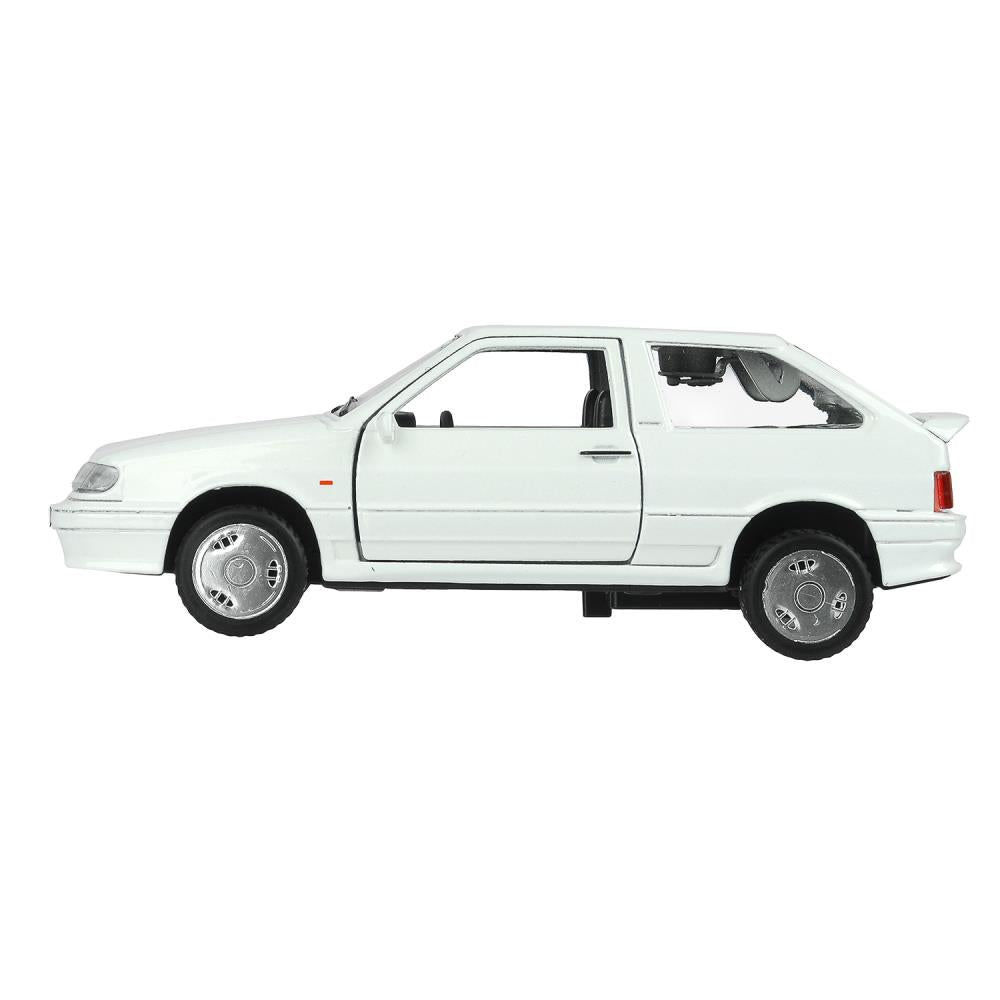 Машина металл ваз-2113 12 см, двери, багаж, инер,белый, кор. Технопарк в кор.2*36шт