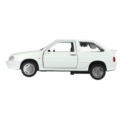 Машина металл ваз-2113 12 см, двери, багаж, инер,белый, кор. Технопарк в кор.2*36шт