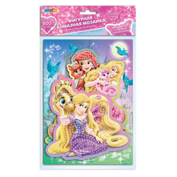 Алмазная мозаика фигурная принцессы МУЛЬТИ АРТ в кор.100шт
