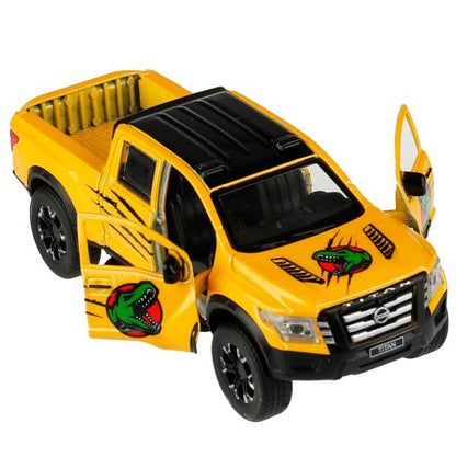 Machine en métal NISSAN TITAN DOUX 12,5 cm, double, sac, iner, jaune, cor. Parc technologique dans le cor.2*36шт