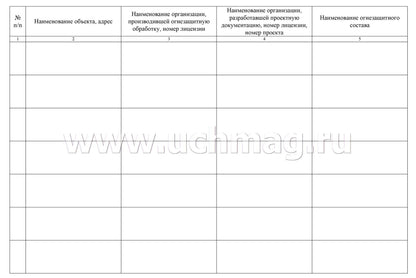 Журнал учёта огнезащитных работ: (Формат А4, обл. офсет, бл. писчая, альбомный спуск, 64 стр.)