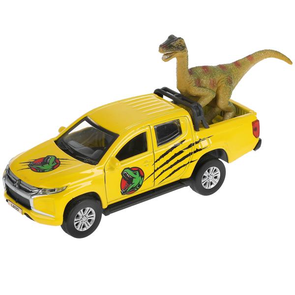 Машина металл "МИЦУБИШИ" "mitsubishi l200 pickup динозавры" длин 13 см, откр дв, багаж, инерц, в кор