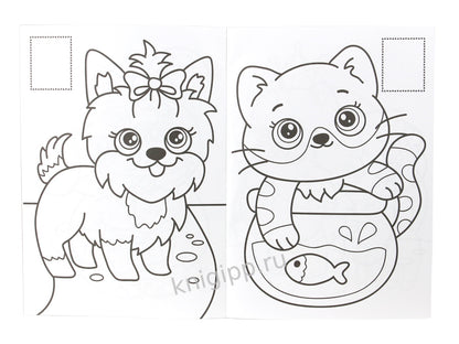 РАСКРАСКИ с сияющими наклейками. ПУШИСТИКИ