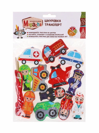 MAPACHA. 76858 Шнуровка "Транспорт" 12 дет. МРЦ 500 руб.
