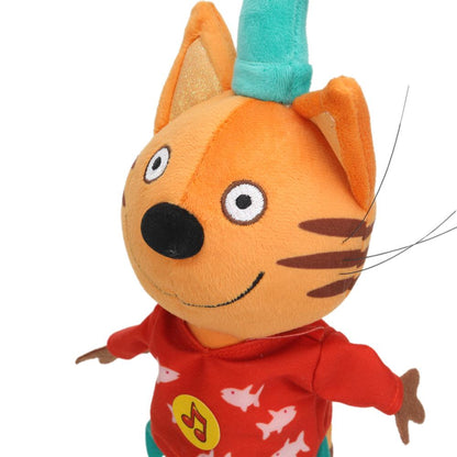 Игрушка мягкая Три Кота Компот в пляжной одежде 17см, муз. чип, в упаковке. МУЛЬТИ-ПУЛЬТИ в кор.24шт