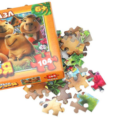Милые друзья. Пазлы в коробке 104 детали. 190х141х35 мм. Умные игры. в кор.24шт