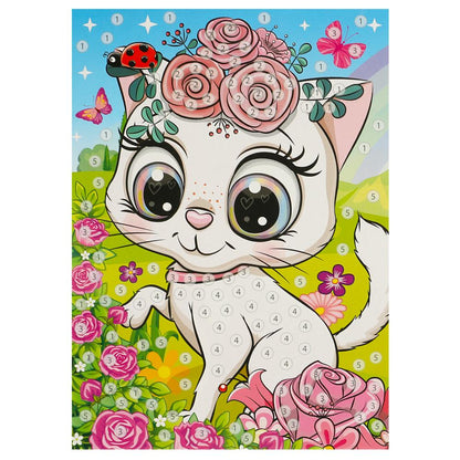 Аппликация стразами в пакете 15*21 см кошечка МУЛЬТИ АРТ в кор.100шт