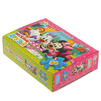 Весёлые друзья. Пазл классический в коробке. 54 детали. 90х65х25 мм. Умные игры в уп.32шт в кор.8уп