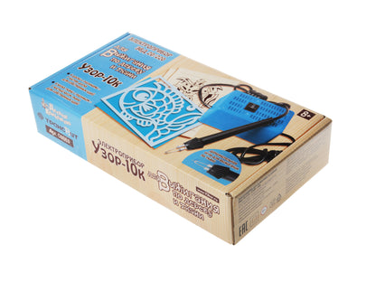 Выжигание. Электроприбор для выжигания по дереву и ткани "Узор-10к" (5 досок, 5 кусков ткани)