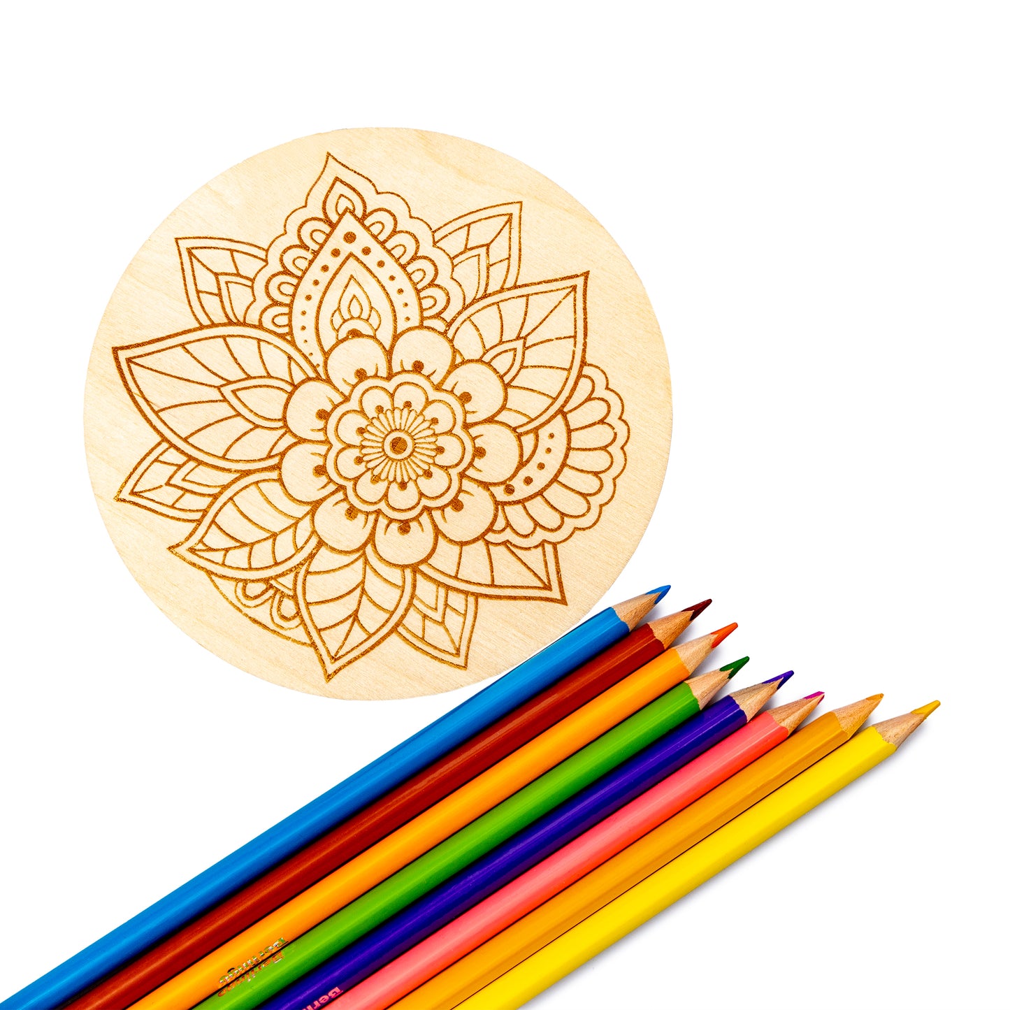 Выжигание. Дощечка для выжигания "Узор" (круг 130 мм, конверт А5)