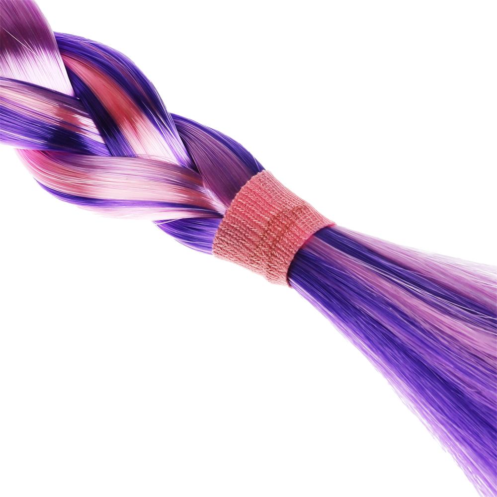 Аксесс д/девочек СКАЗОЧНЫЙ ПАТРУЛЬ резинка с косой (розовый/фиолетовый) МИЛАЯ ЛЕДИ уп-10шт в kor50up