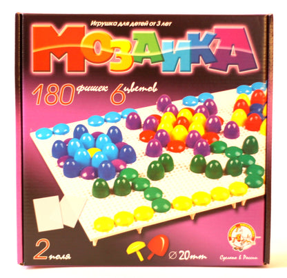 Мозаика d20 /6 цветов/ 180 шт/ два поля/ 280х280х40.