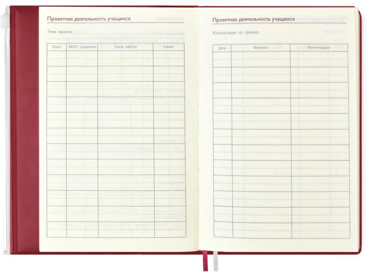 Ежегодник учителя 256л,А6+,ПВХ БОРДОВЫЙ,54253