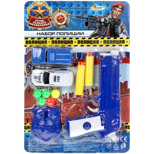 Набор полиции пистолет с шариками и мягкими пулями на блистере ТМ "ИГРАЕМ ВМЕСТЕ" в кор.2*144шт