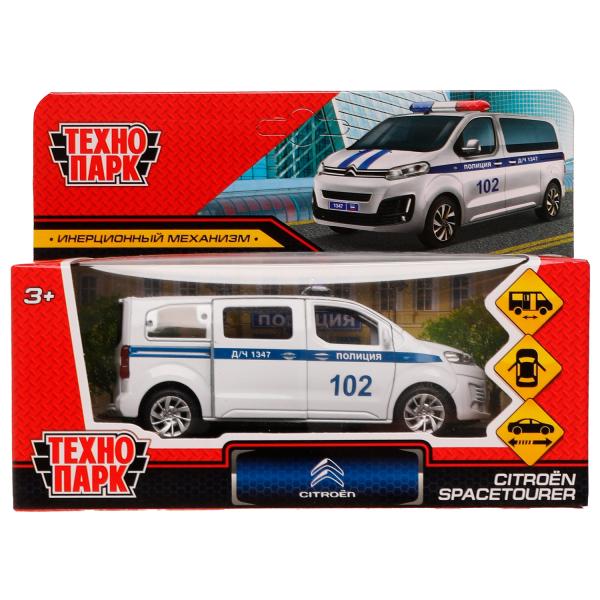 Машина металл CITROEN SPACE TOURER ПОЛИЦИЯ 12 см, двер, инер, бел, кор. Технопарк в кор.2*36шт