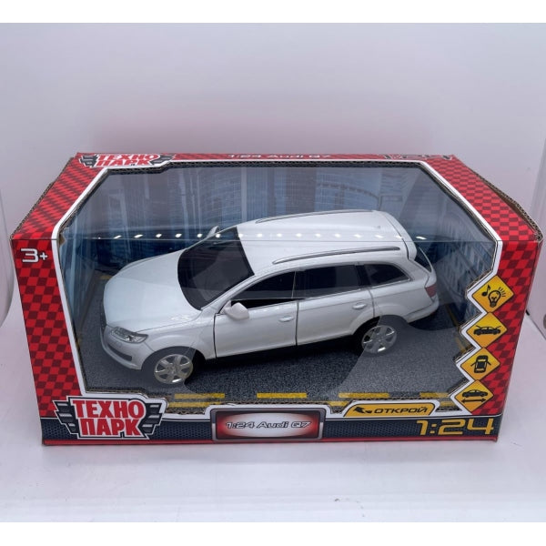 Машина металл свет-звук AUDI Q7, 20 см, двери, капот, багажник Технопарк в кор.2*6шт