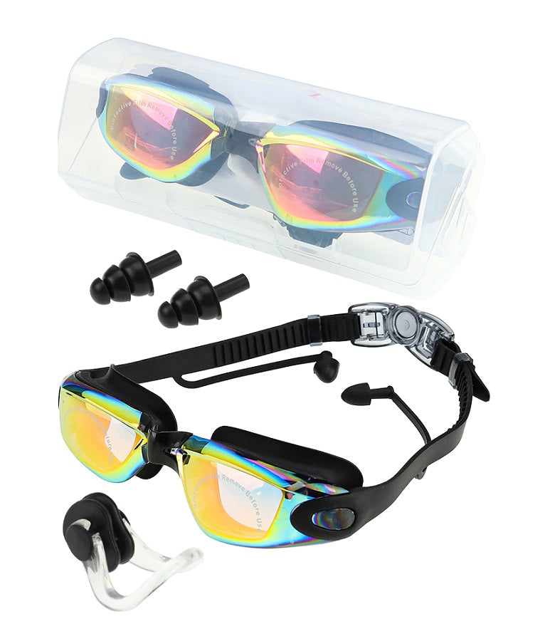 Intex. Очки для плавания в чехле (зажим для носа, беруши), черный арт.ОПЛ-6075