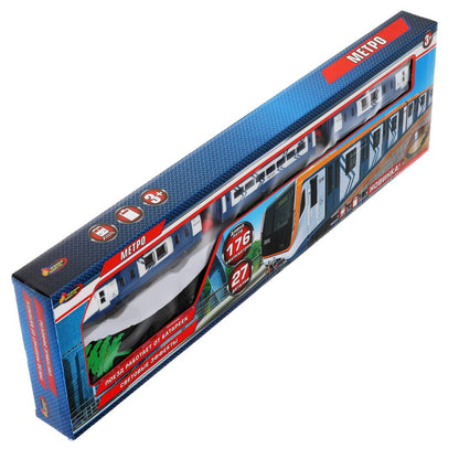 1607B003-R 306801 Железная дорога 176см метро, на бат. свет+звук, с аксесс. в кор. ТМ «ИГРАЕМ ВМЕС»