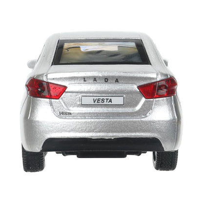 Машина металл LADA vesta 11,5 см, двери, серый, кор. Технопарк в кор.2*36шт
