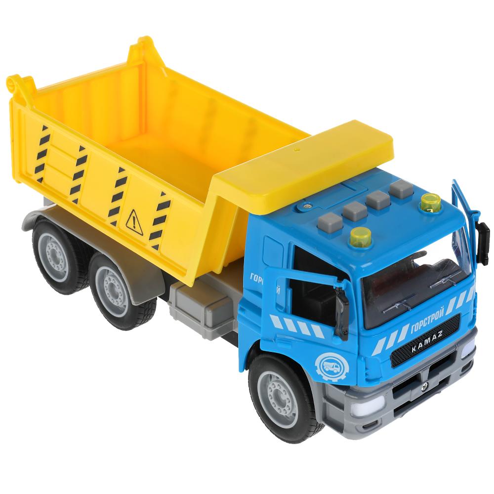 Технопарк. Машина "Kamaz Самосвал" 25 см, пластик свет-звук инерц, син, кор. арт.KAMDUMP-25PL-BUYE