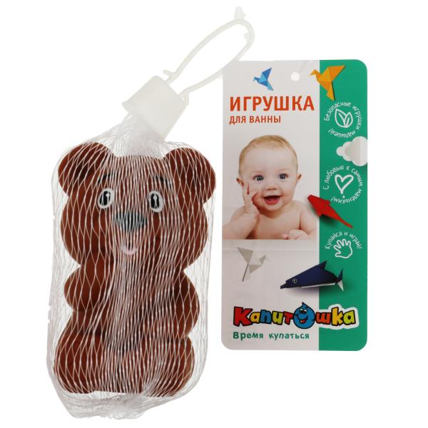 Игрушка для ванны мишка сетка, подвеска КАПИТОШКА в кор.100шт