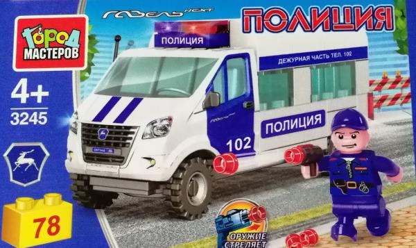 Группа ГАЗ конструктор полицейская ГАЗЕЛЬ, 78 дет. Город мастеров в кор.2*40шт