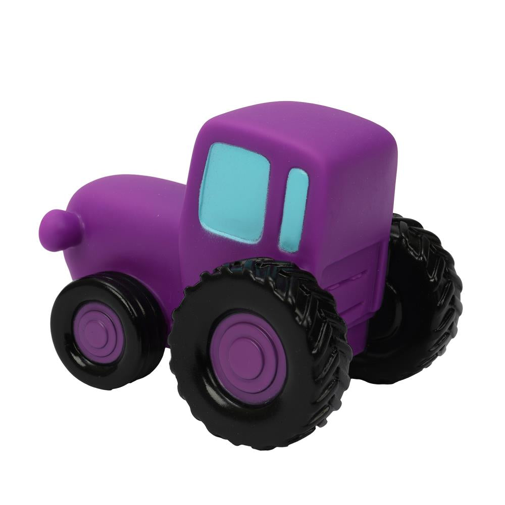 Игрушка пластизоль для ванны СИНИЙ ТРАКТОР 10 см, 1шт, сетка фиолетовая КАПИТОШКА в кор.50шт