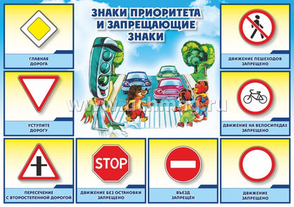 Комплект плакатов. Дорожные знаки