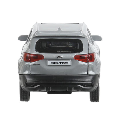 Машина металл KIA seltos длина 12 см, двери, багажник., инерц, серебряный, кор. Технопарк в кор.2*36шт