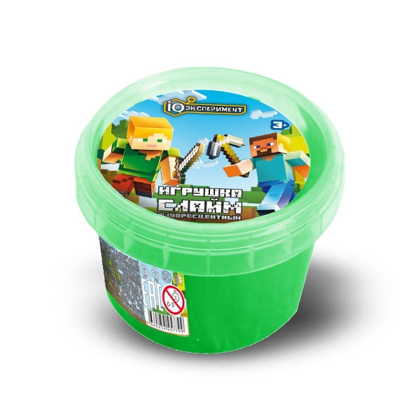 Игрушка слайм персонажи компьютерных игр флуорисцентный 100 г IQ Эксперимент в кор.48шт