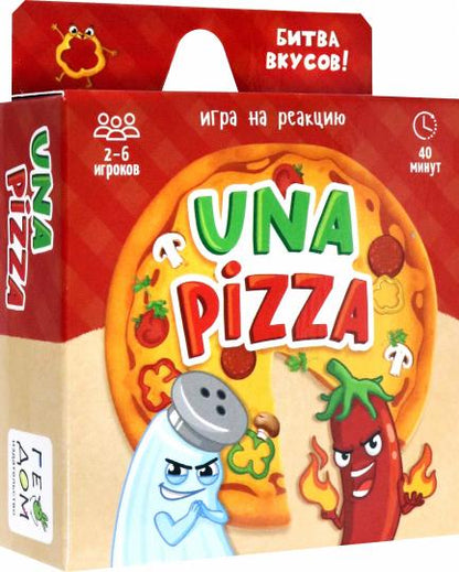 Игра карточная. Una pizza. 60 карточек. 8,2х8,2 см. ГЕОДОМ (ISBN нет) (ГеоДом)