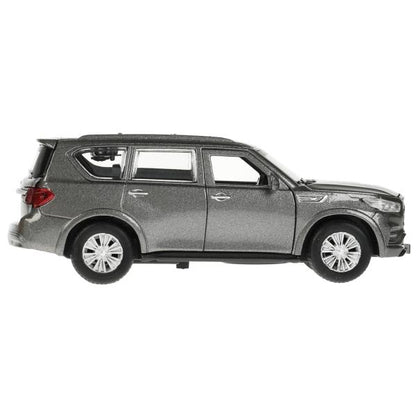 QX80-12-GY 338538 Машина металл INFINITI QX80, длина 12,5 см, двери, багаж, инер, серый, кор. Техноп