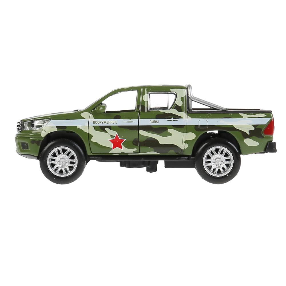 Машина металл свет-звук "toyota hilux camouflяж" 12см, инерц.зеленый,в кор. Parc technologique dans le cor.2*36шт
